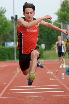 Mannheim Leichtathletik Stefano Süddeutsche Meisterschaften Qualifikation Dreisprung Triple Jump